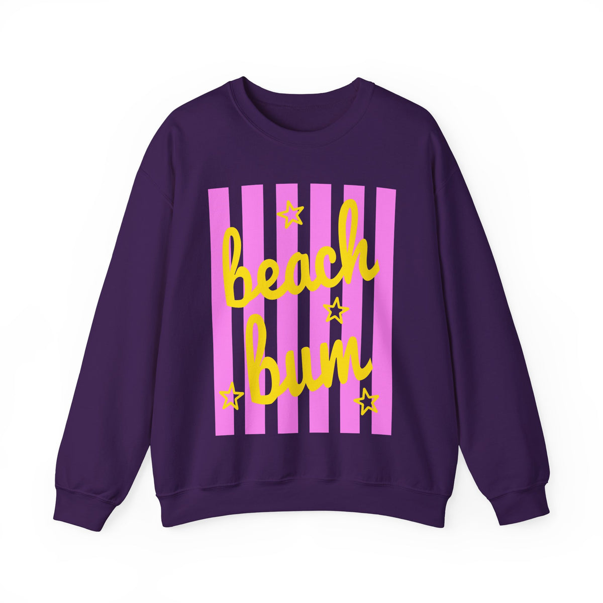 Beach Bum – Gildan Heavy Blend | Trendy Men's & Women’s Soft Sweatshirt. Direct to Garment. Printed & Shipped in the USA. Unisex Sizes.
