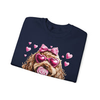 Goldendoodle Love – Gildan Heavy Blend | Trendy Women’s Soft Sweatshirt. Direct to Garment. Printed & Shipped in the USA. Unisex Sizes.