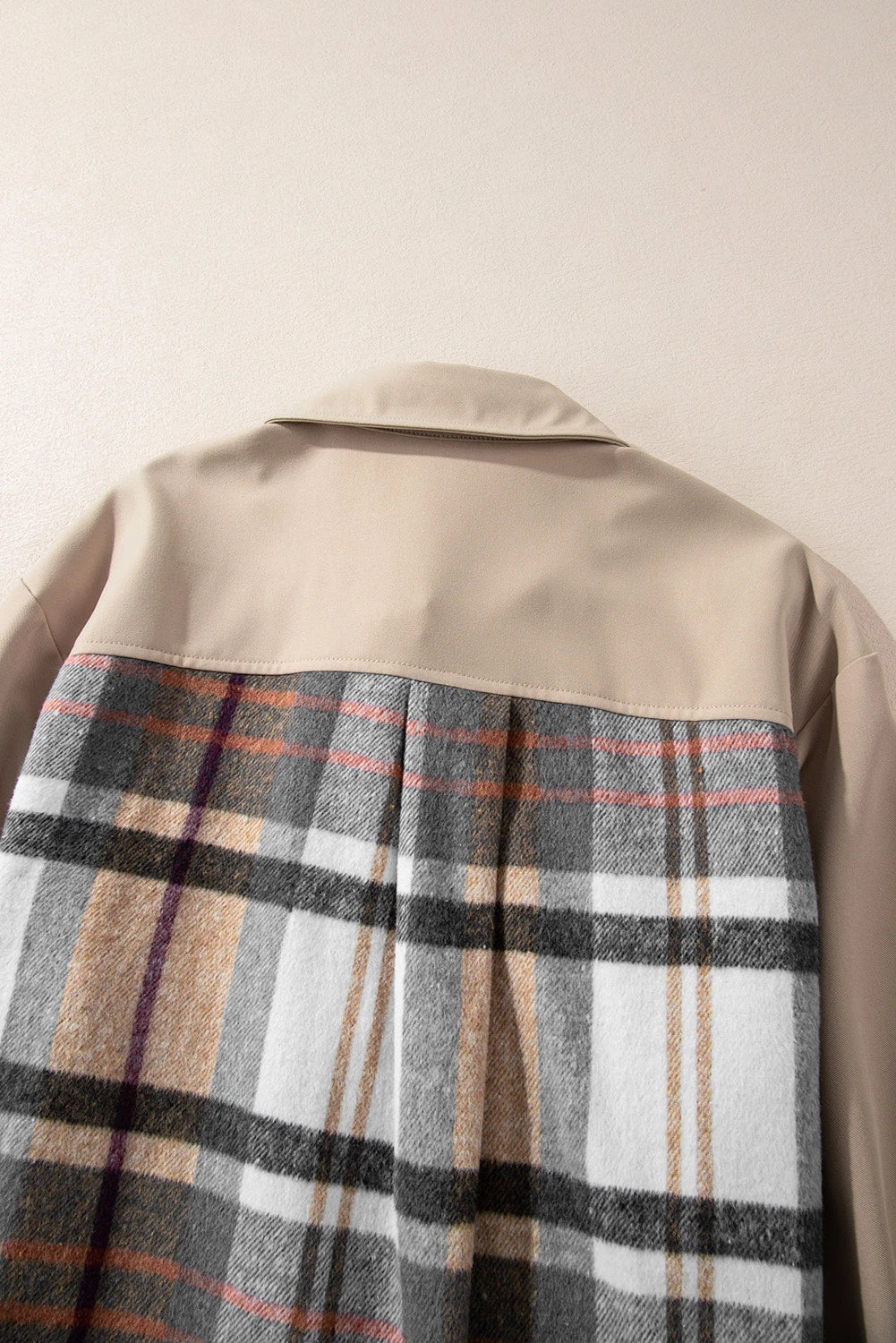 Khaki Plaid Patchwork Mini Dress