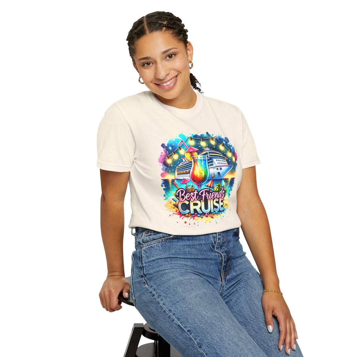 Best Friends Cruise - Comfort Colors | Trendy Women's T-Shirt. Direct to Garment. Printed & Shipped in the USA. Unisex Sizes.