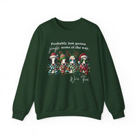 Christmas Cows - Probably Just Gonna Jingle Some Of The Way – Gildan Heavy Blend | Trendy Women’s and Men's Soft Sweatshirt. Direct to Garment. Printed & Shipped in the USA. Unisex Sizes.