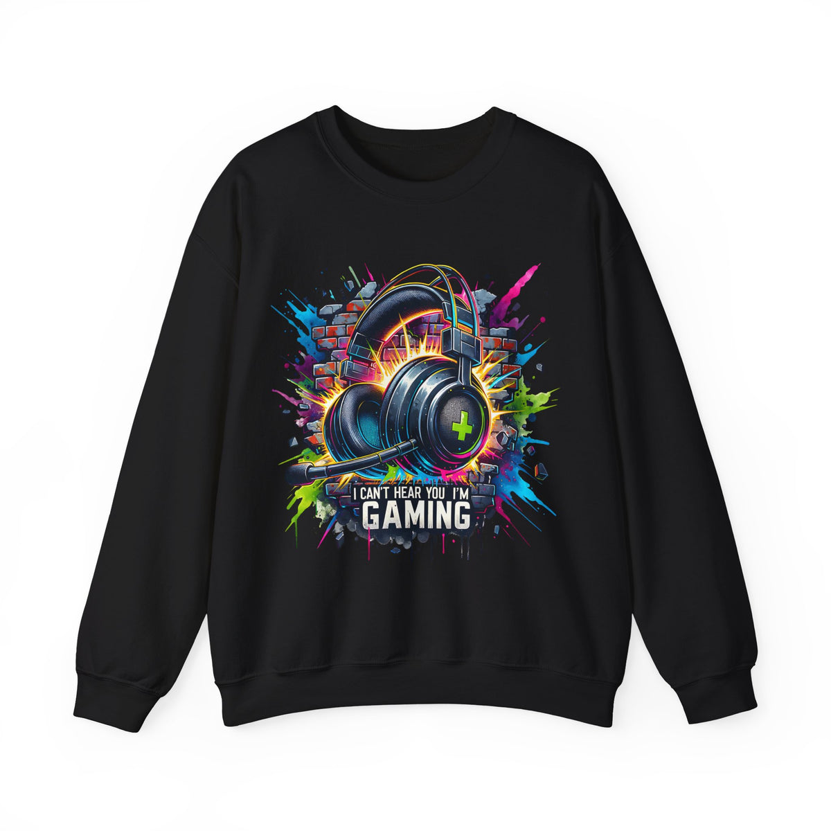 Gaming Headset I Can't Hear You, I'm Gaming – Gildan Heavy Blend | Trendy Women’s and Men's Soft Sweatshirt. Direct to Garment. Printed & Shipped in the USA. Unisex Sizes.