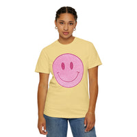 Faux Glitter Smiley - Comfort Colors | Trendy Women's T-Shirt. Direct to Garment. Printed & Shipped in the USA. Unisex Sizes.