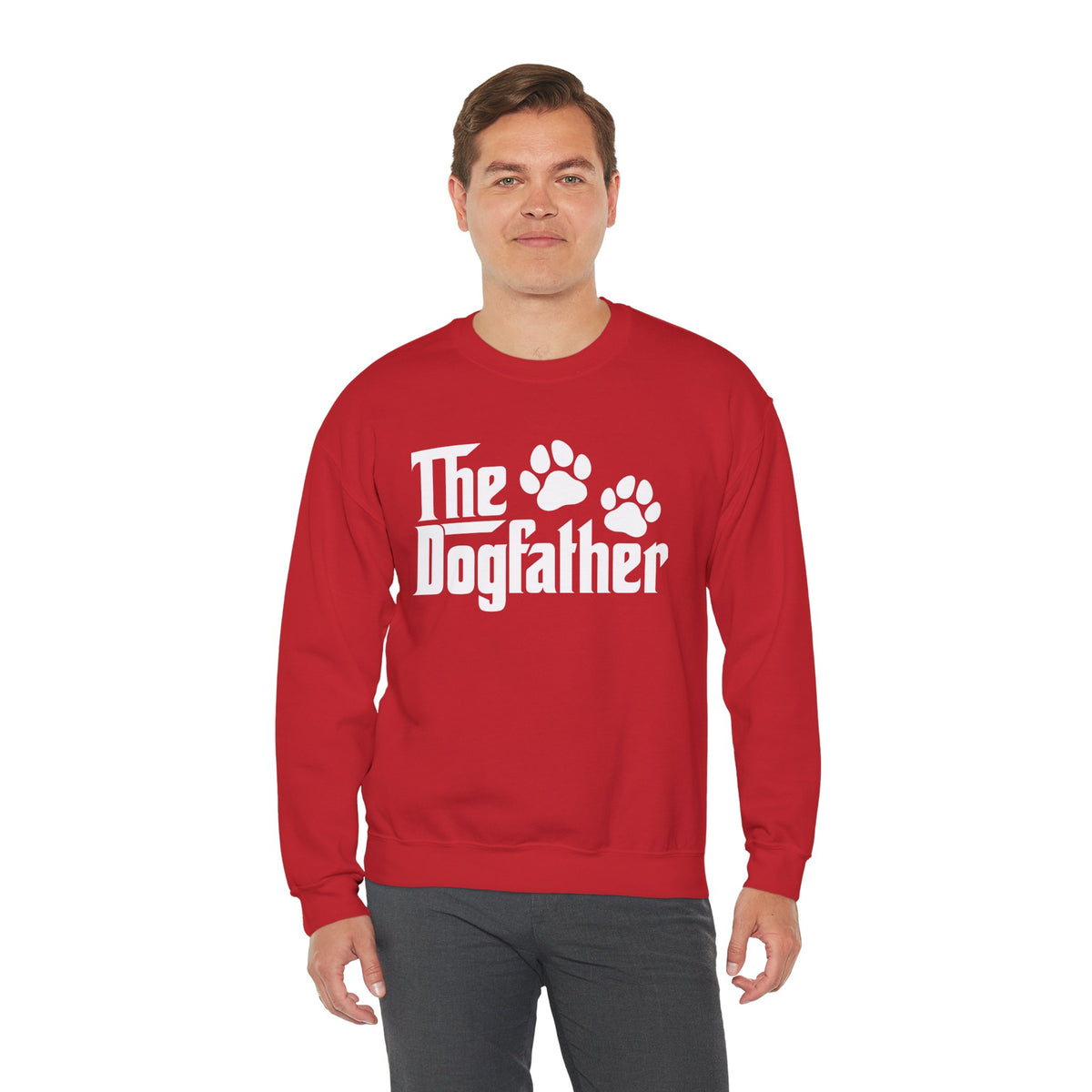 The DogFather – Gildan Heavy Blend | Trendy Men's Soft Sweatshirt. Direct to Garment. Printed & Shipped in the USA. Unisex Sizes.