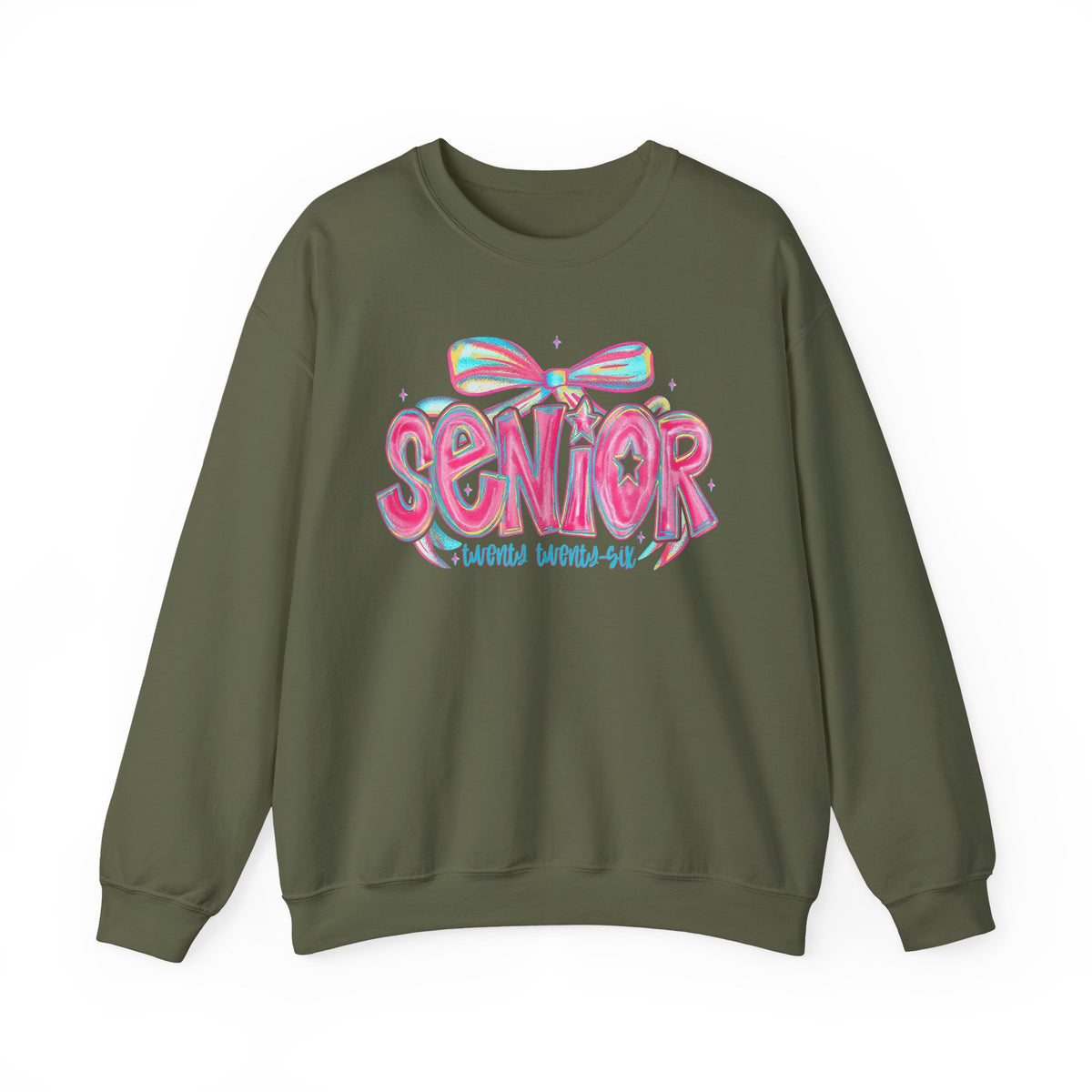 Preppy Senior Coquette 2026 – Gildan Heavy Blend | Trendy Women’s Soft Sweatshirt. Direct to Garment. Printed & Shipped in the USA. Unisex Sizes.