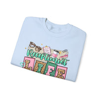 Receptionist Life – Gildan Heavy Blend | Trendy Women’s Soft Sweatshirt. Direct to Garment. Printed & Shipped in the USA. Unisex Sizes.