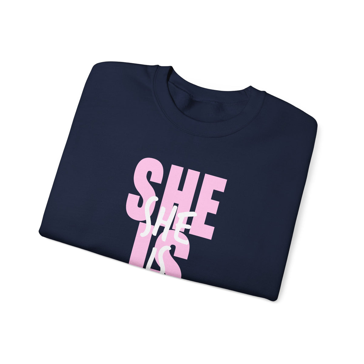 She Is Worthy – Gildan Heavy Blend | Trendy Women’s Soft Sweatshirt. Direct to Garment. Printed & Shipped in the USA. Unisex Sizes.