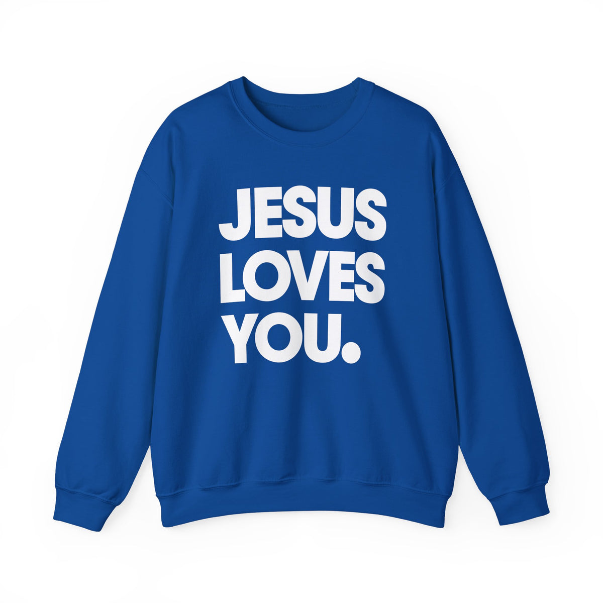 Jesus Loves You – Gildan Heavy Blend | Trendy Women’s and Men's Soft Sweatshirt. Direct to Garment. Printed & Shipped in the USA. Unisex Sizes.