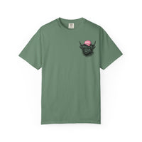 Head Heffa Highland Cow, Front & Back Print - Comfort Colors | Trendy Women's T-Shirt. Direct to Garment. Printed & Shipped in the USA. Unisex Sizes.