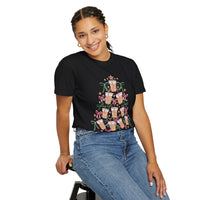 Merry and Caffeinated Iced Coffee Christmas Tree - Comfort Colors | Trendy Women's T-Shirt. Direct to Garment. Printed & Shipped in the USA. Unisex Sizes.