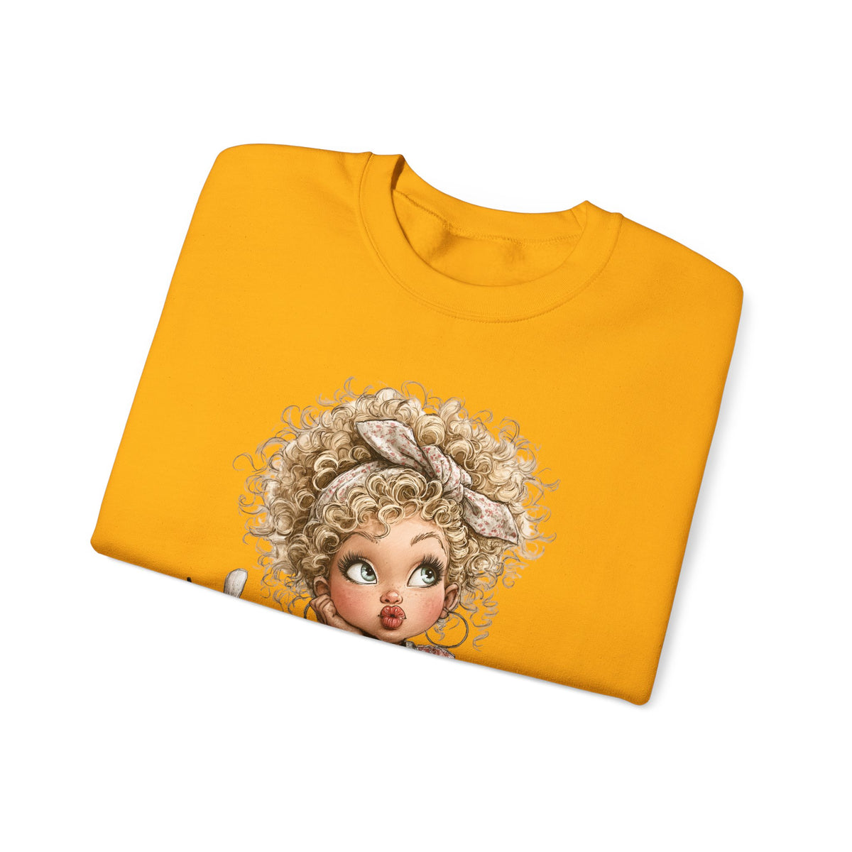 Cute Artist Curly Girl – Gildan Heavy Blend | Trendy Women’s Soft Sweatshirt. Direct to Garment. Printed & Shipped in the USA. Unisex Sizes.