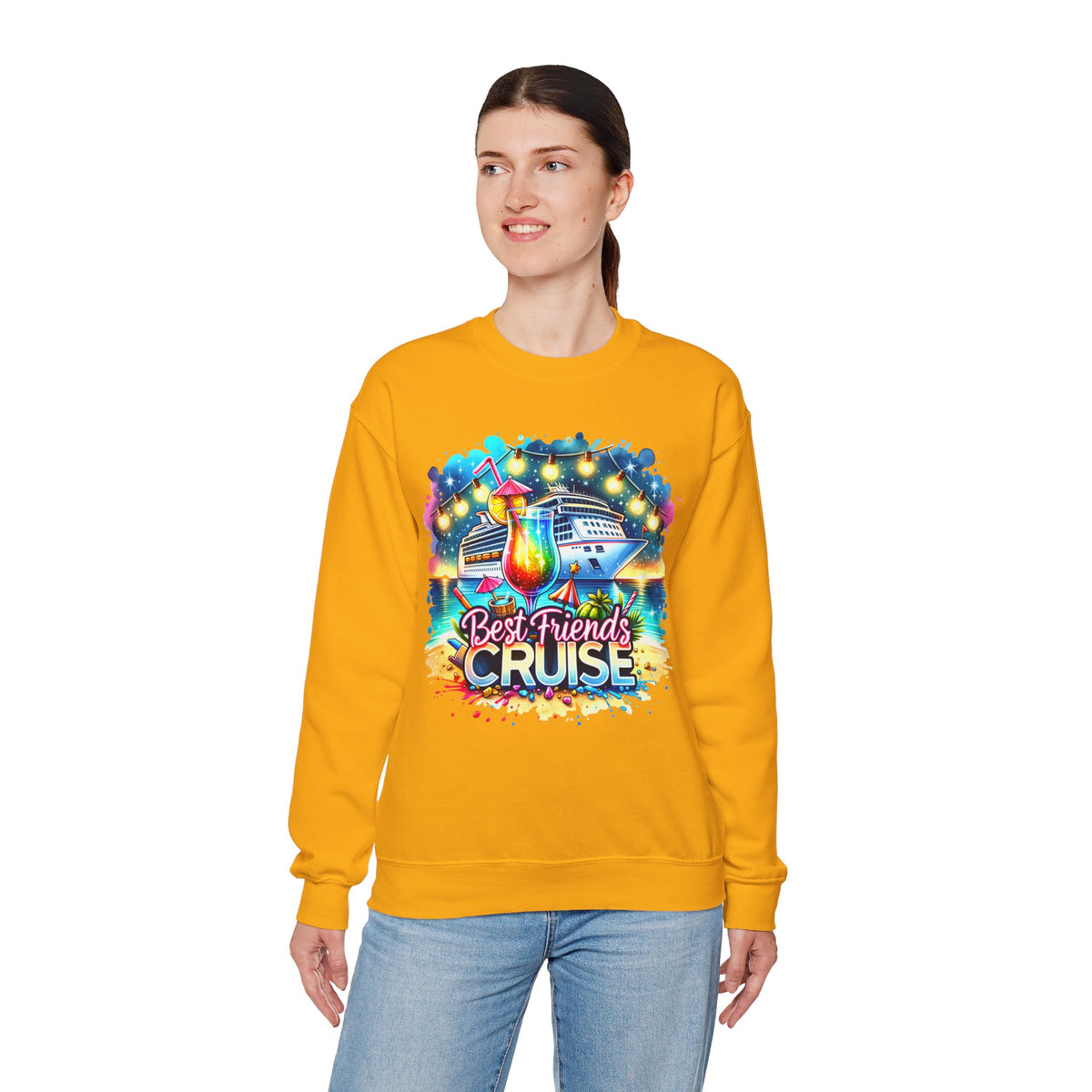 Best Friends Cruise – Gildan Heavy Blend | Trendy Women’s Soft Sweatshirt. Direct to Garment. Printed & Shipped in the USA. Unisex Sizes.