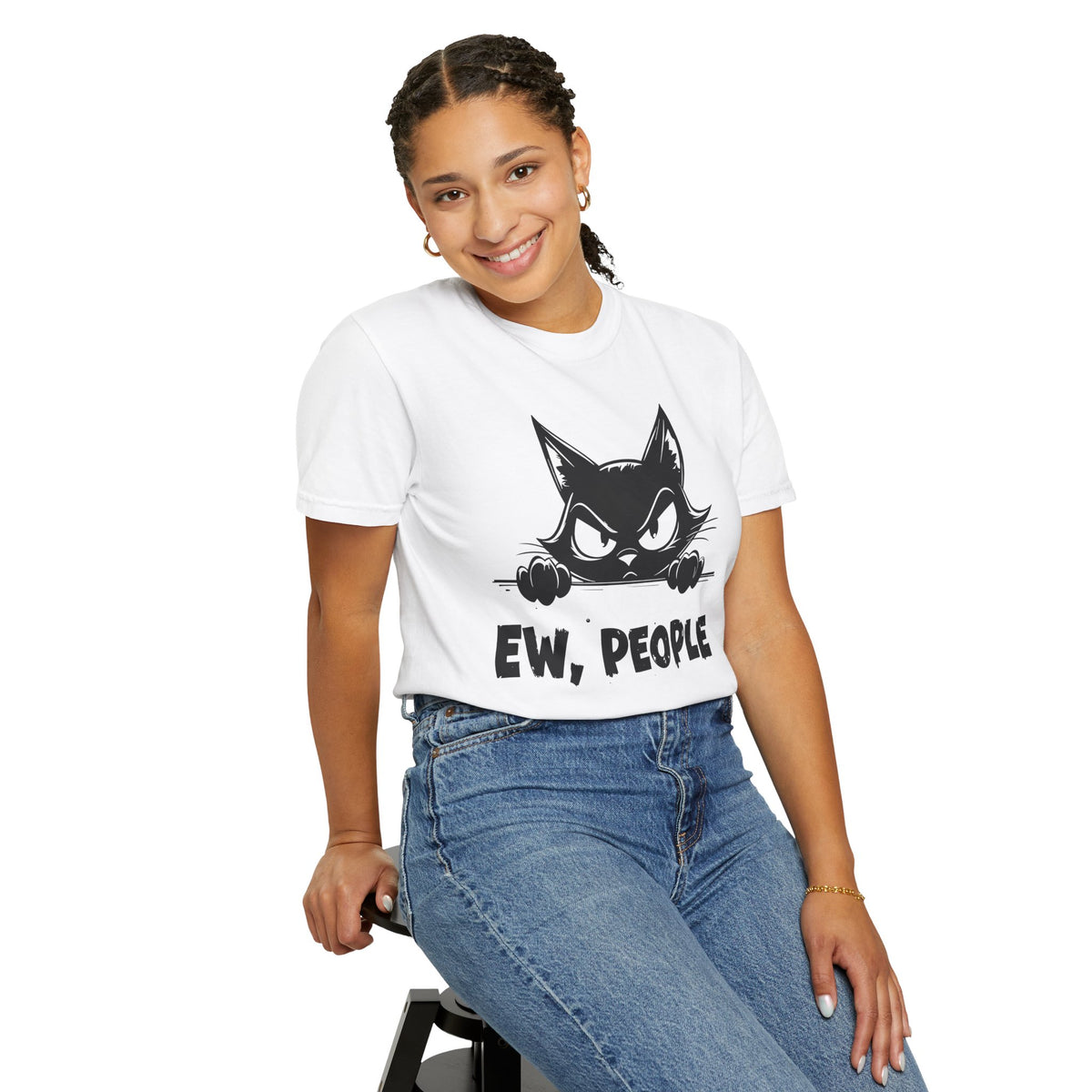 Ew People, Grumpy Cat - Comfort Colors | Funny Unisex T-Shirt. Direct to Garment. Printed & Shipped in the USA. Unisex Sizes.