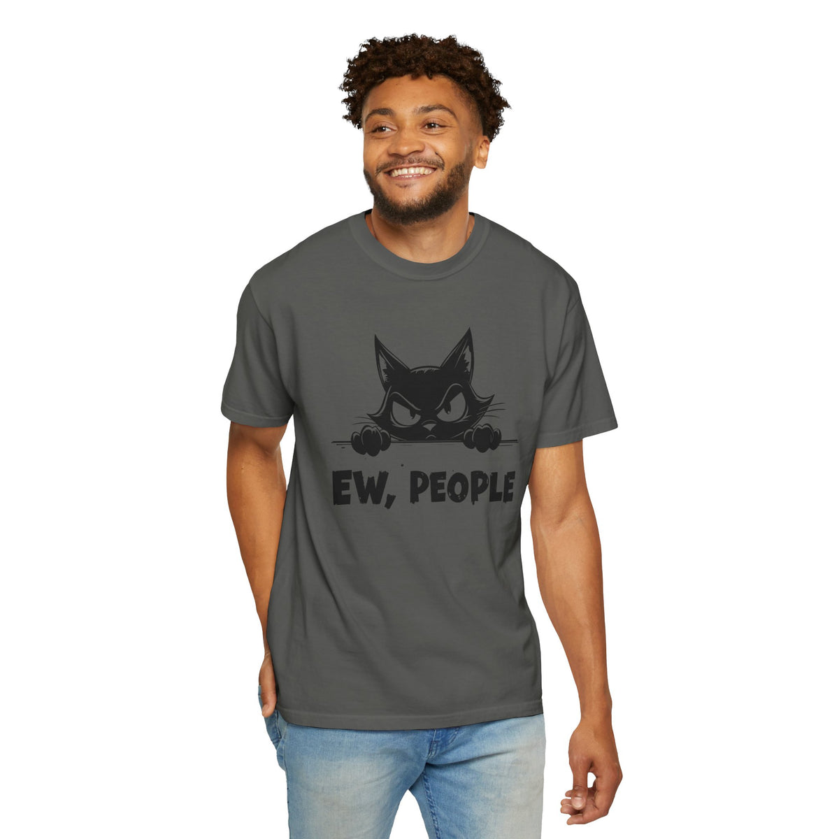 Ew People, Grumpy Cat - Comfort Colors | Funny Unisex T-Shirt. Direct to Garment. Printed & Shipped in the USA. Unisex Sizes.