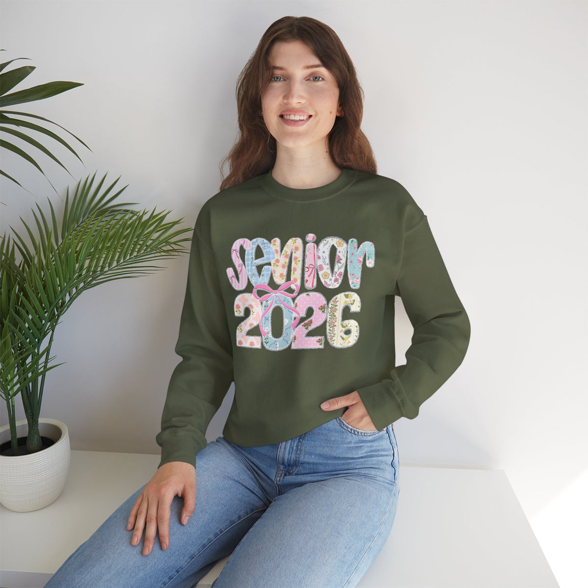 Class of 2026 Senior - Pink Coquette Bow – Gildan Heavy Blend | Trendy Women’s Soft Sweatshirt. Direct to Garment. Printed & Shipped in the USA. Unisex Sizes.