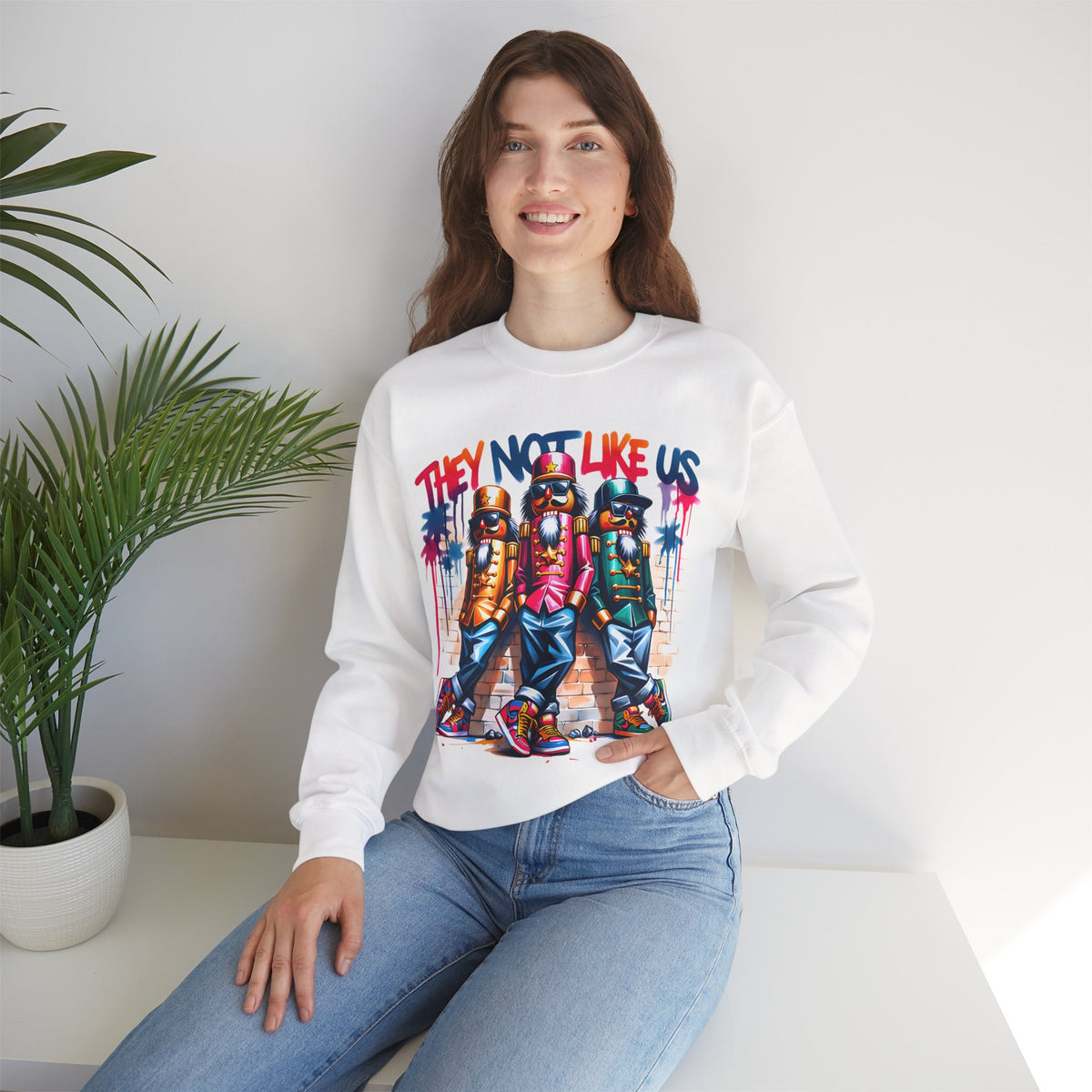 They Not Like Us Nutcracker Trio Christmas – Gildan Heavy Blend | Trendy Women’s and Men's Soft Sweatshirt. Direct to Garment. Printed & Shipped in the USA. Unisex Sizes.