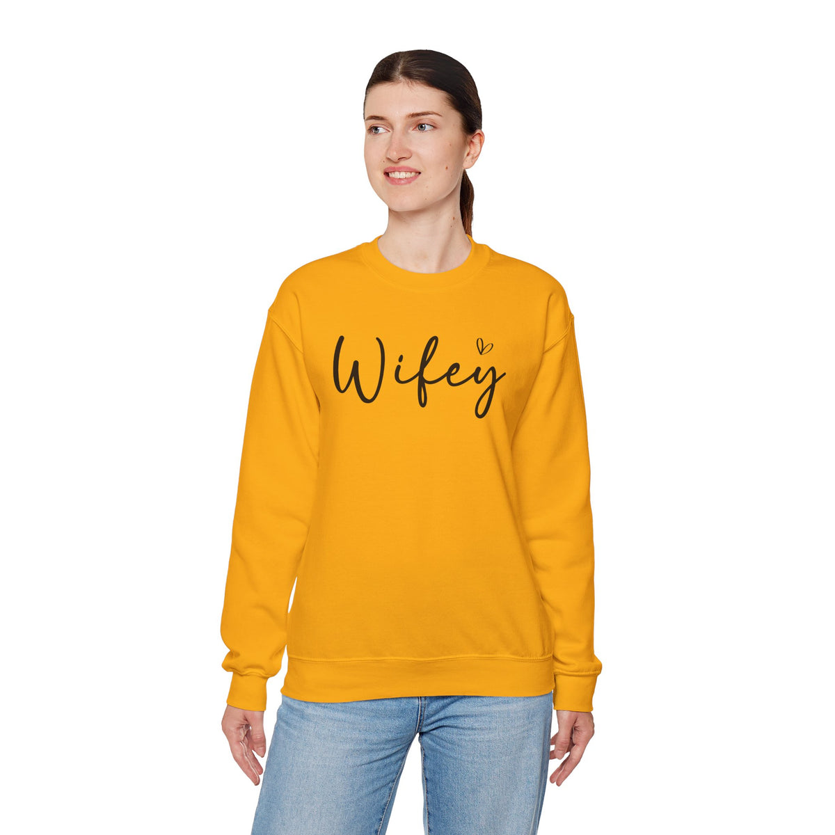 Wifey – Gildan Heavy Blend | Trendy Women’s Soft Sweatshirt. Direct to Garment. Printed & Shipped in the USA. Unisex Sizes.