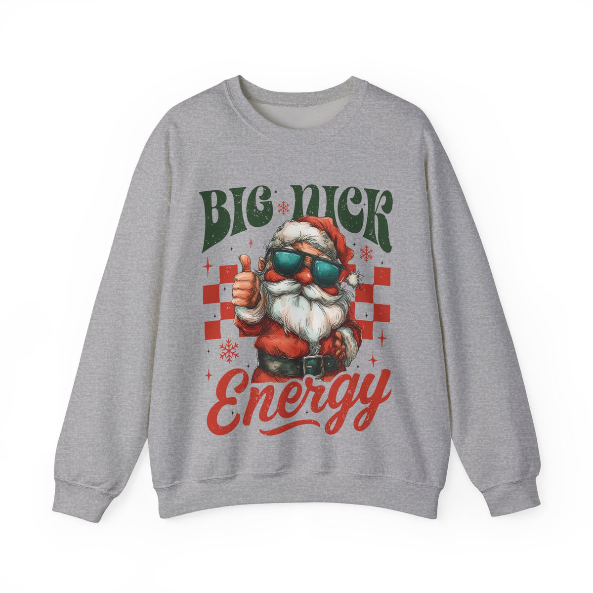 Big Nick Energy - Retro Santa Thumbs Up – Gildan Heavy Blend | Trendy Men's and Women’s Soft Sweatshirt. Direct to Garment. Printed & Shipped in the USA. Unisex Sizes.