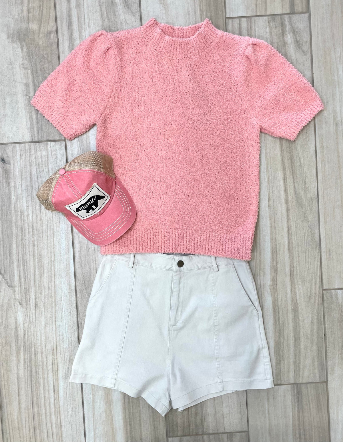 Khaki Stretchy Soft Denim Shorts