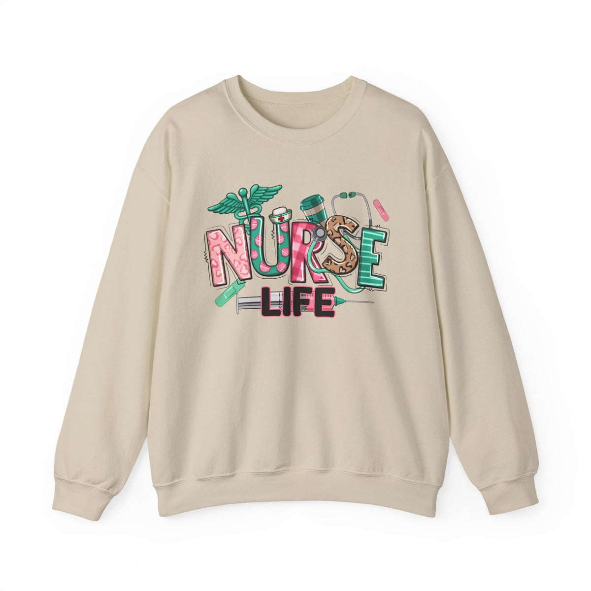 Nurse Life Cute Preppy Healthcare – Gildan Heavy Blend | Trendy Women’s Soft Sweatshirt. Direct to Garment. Printed & Shipped in the USA. Unisex Sizes.