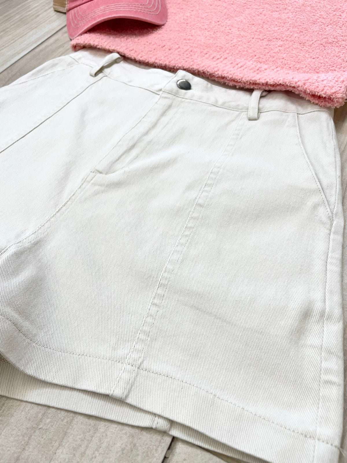 Khaki Stretchy Soft Denim Shorts