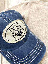 Dog Mom (Navy) Canvas Patch Baseball Cap