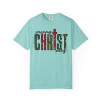 Distressed Merry ChrisTmas Faith - Comfort Colors | Trendy Men's and Women's T-Shirt. Direct to Garment. Printed & Shipped in the USA. Unisex Sizes.