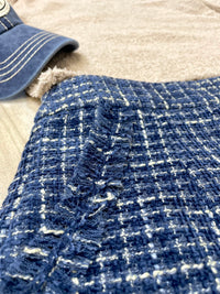 Navy Tweed Shorts with Pockets