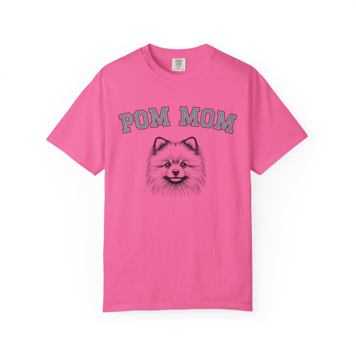 Pom Mom, Varsity - Comfort Colors | Trendy Women's T-Shirt. Direct to Garment. Printed & Shipped in the USA. Unisex Sizes.