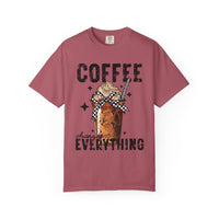 Coffee Changes Everything, Iced Coffee, Coffee Lovers - Comfort Colors | Trendy Women's T-Shirt. Direct to Garment. Printed & Shipped in the USA. Unisex Sizes.