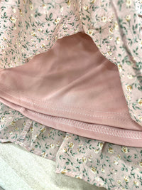 Pink Floral Smocked Waist Tiered Skirt