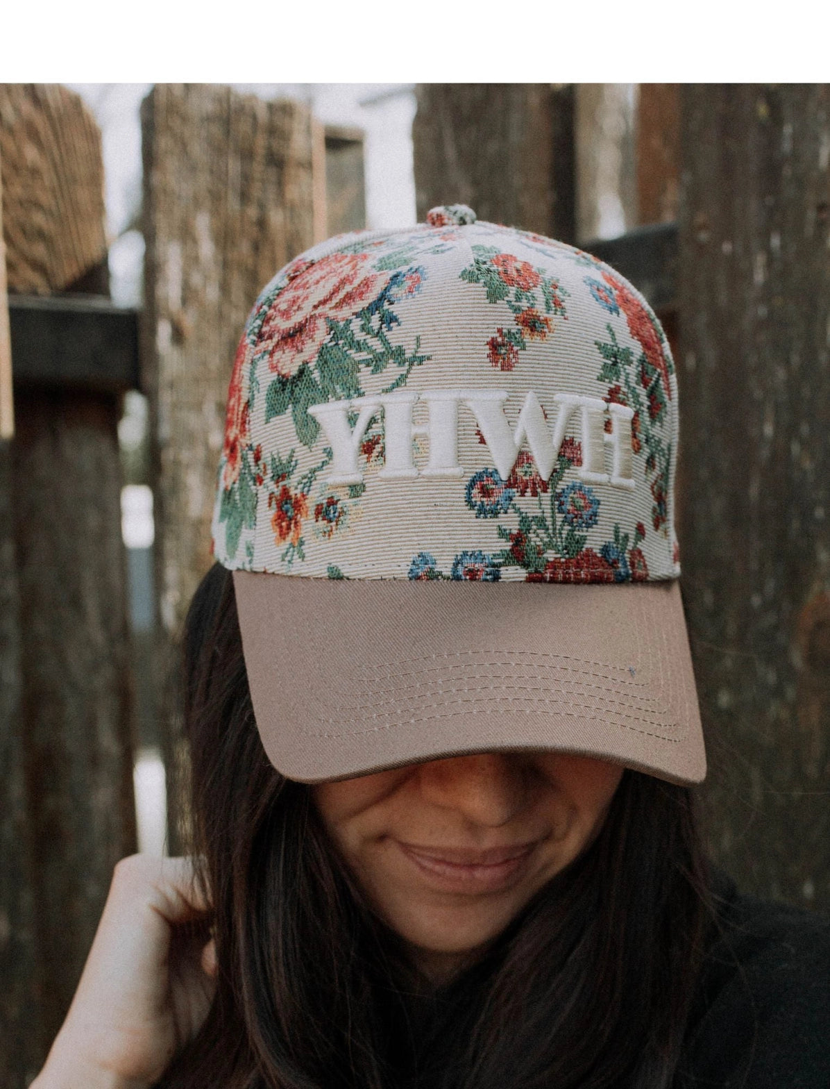 Embroidered (Floral) YHWH Ribbed Snapback Hat