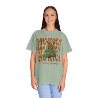 Merry Merry Merry Christmas, Faux Latch Hook Yarn - Comfort Colors | Trendy Women's T-Shirt. Direct to Garment. Printed & Shipped in the USA. Unisex Sizes.