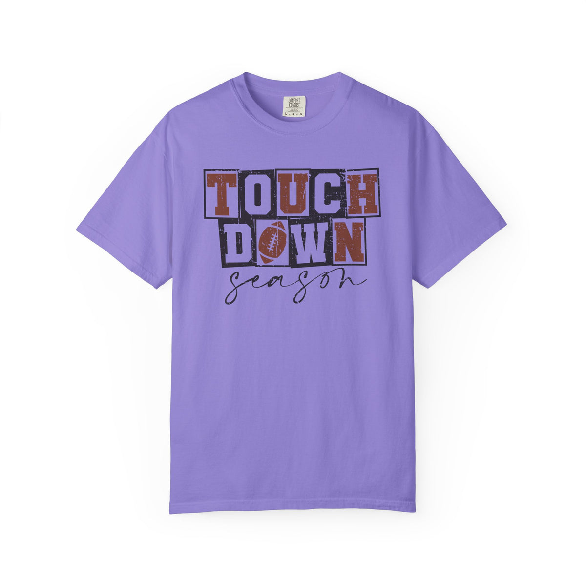 Touchdown Season - Distressed - Comfort Colors | Trendy Men's and Women's T-Shirt. Direct to Garment. Printed & Shipped in the USA. Unisex Sizes.