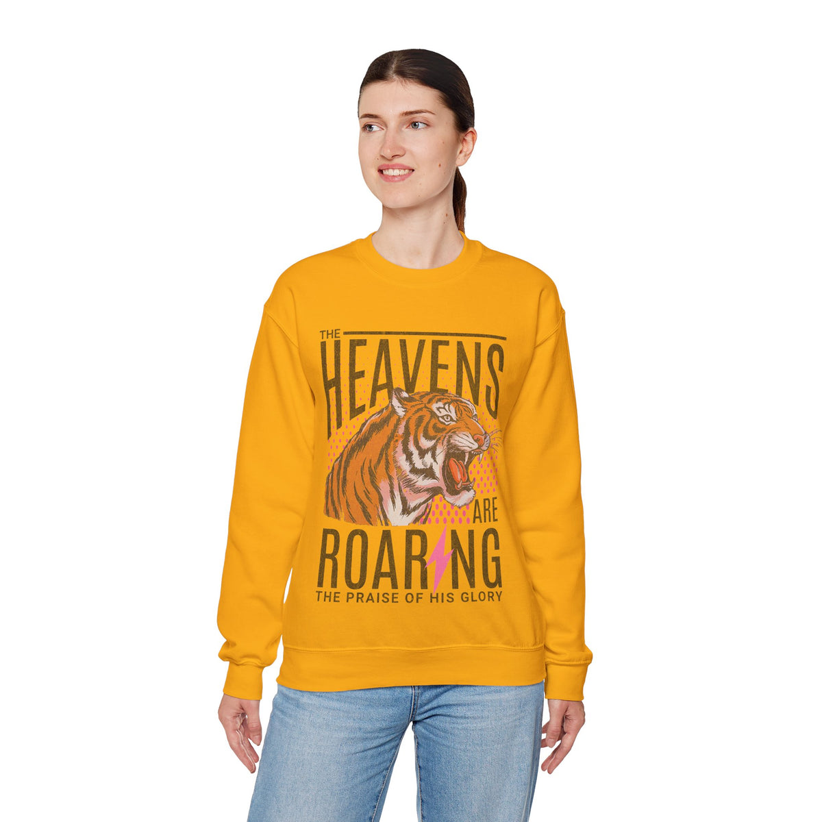 The Heavens Are Roaring, Vintage – Gildan Heavy Blend | Trendy Women’s Soft Sweatshirt. Direct to Garment. Printed & Shipped in the USA. Unisex Sizes.