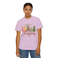 Merry ChrisTmas - Christian Faith - Comfort Colors | Trendy Women's T-Shirt. Direct to Garment. Printed & Shipped in the USA. Unisex Sizes.