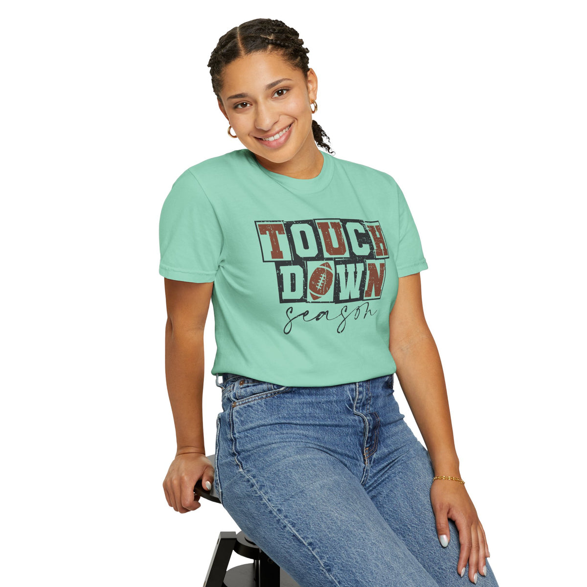 Touchdown Season - Distressed - Comfort Colors | Trendy Men's and Women's T-Shirt. Direct to Garment. Printed & Shipped in the USA. Unisex Sizes.