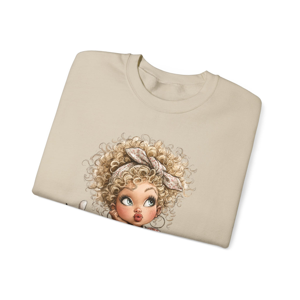 Cute Artist Curly Girl – Gildan Heavy Blend | Trendy Women’s Soft Sweatshirt. Direct to Garment. Printed & Shipped in the USA. Unisex Sizes.