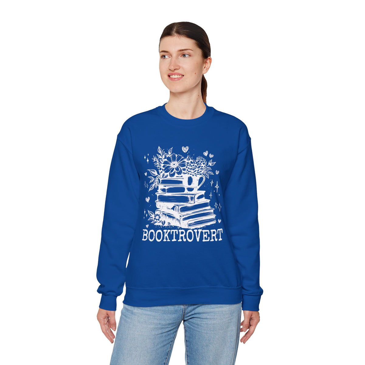 Booktrovert – Gildan Heavy Blend | Trendy Women’s Soft Sweatshirt. Direct to Garment. Printed & Shipped in the USA. Unisex Sizes.
