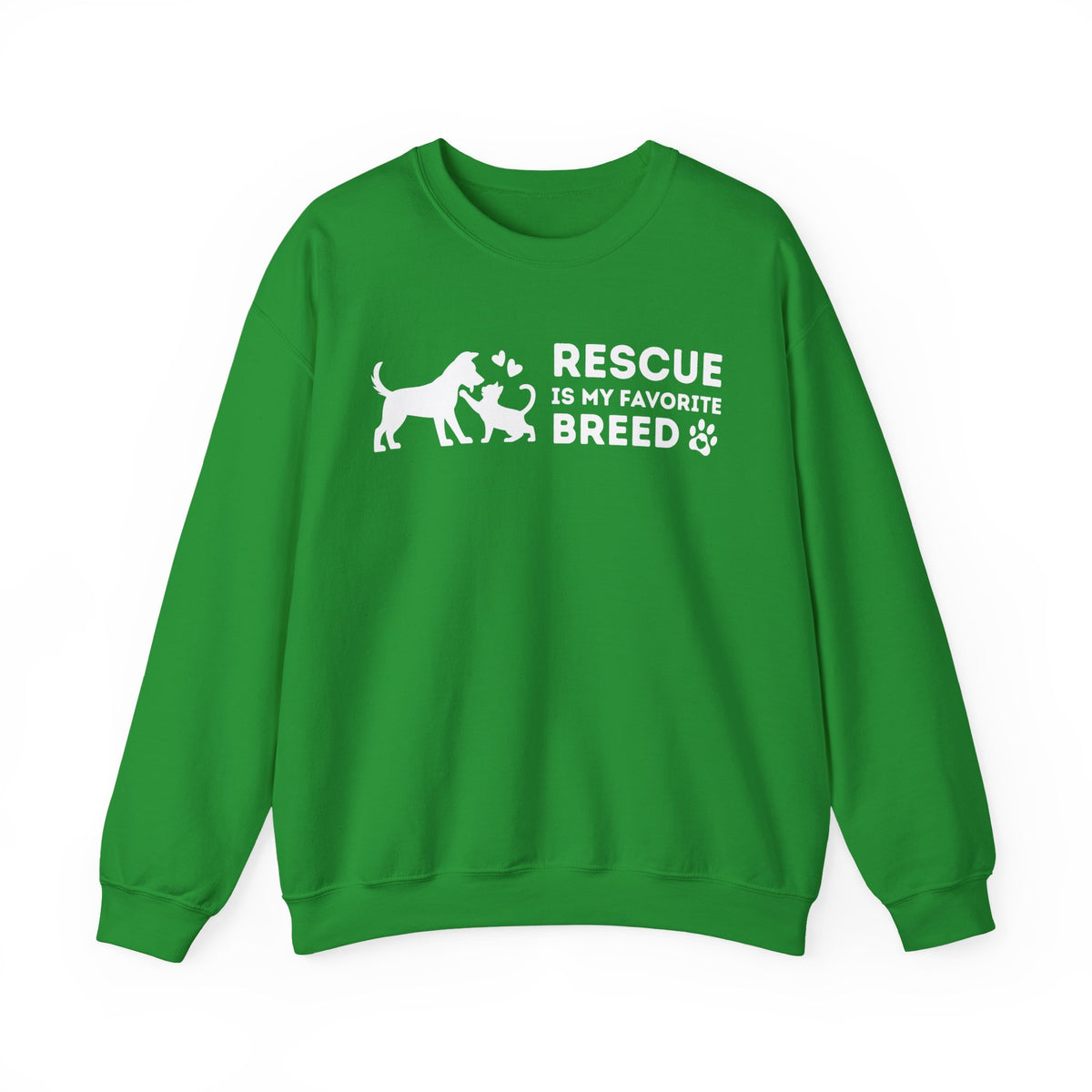 Rescue Is My Favorite Breed *This Shirt Saves Lives* – Gildan Heavy Blend | Trendy Men's and Women’s Soft Sweatshirt. Direct to Garment. Printed & Shipped in the USA. Unisex Sizes.