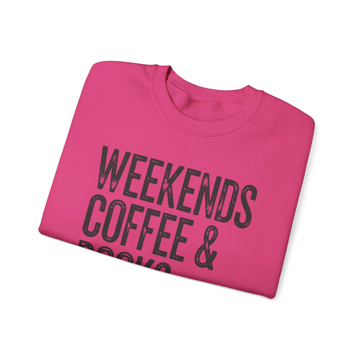 Weekends, Coffee & Books, Vintage – Gildan Heavy Blend | Trendy Women’s and Men's Soft Sweatshirt. Direct to Garment. Printed & Shipped in the USA. Unisex Sizes.