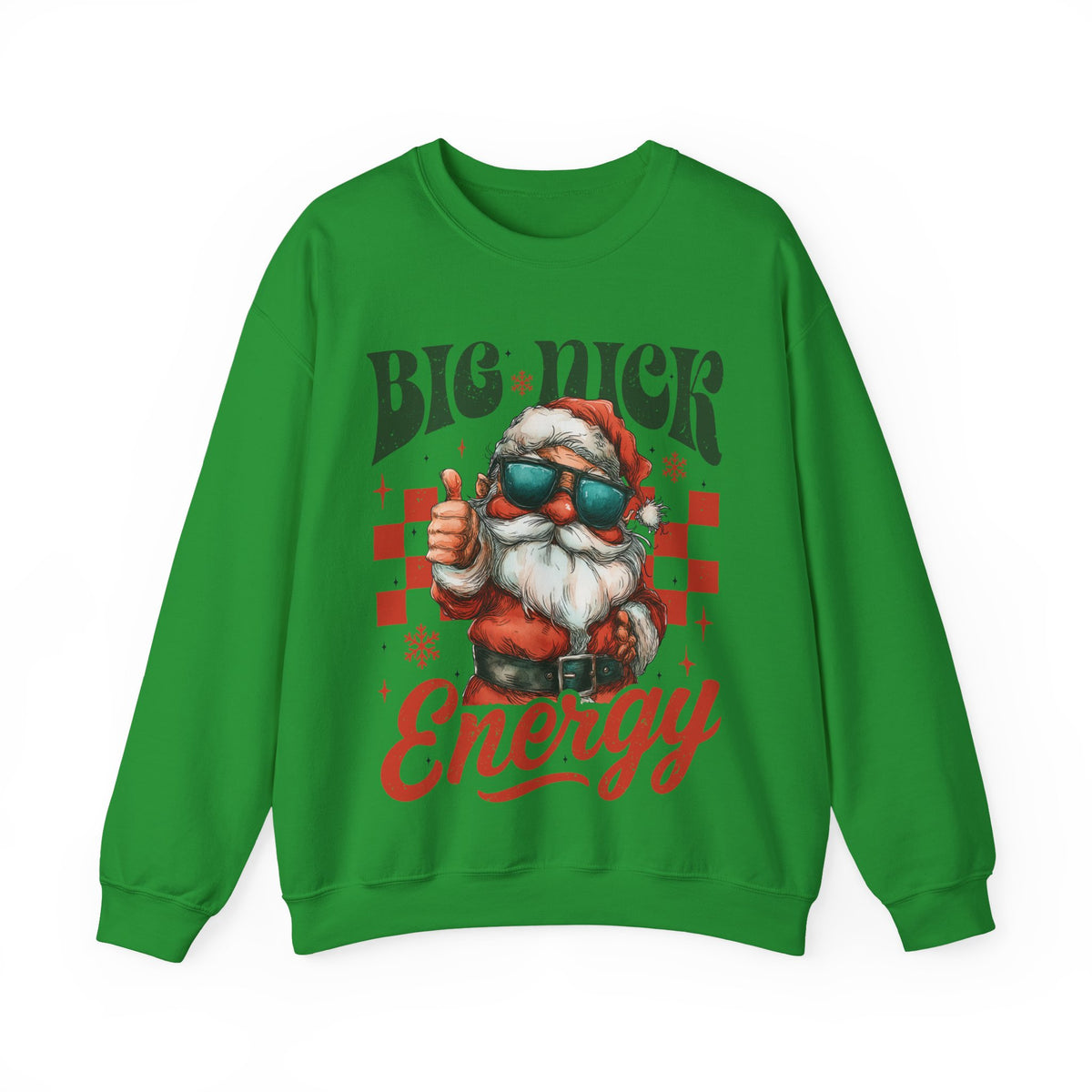 Big Nick Energy - Retro Santa Thumbs Up – Gildan Heavy Blend | Trendy Men's and Women’s Soft Sweatshirt. Direct to Garment. Printed & Shipped in the USA. Unisex Sizes.