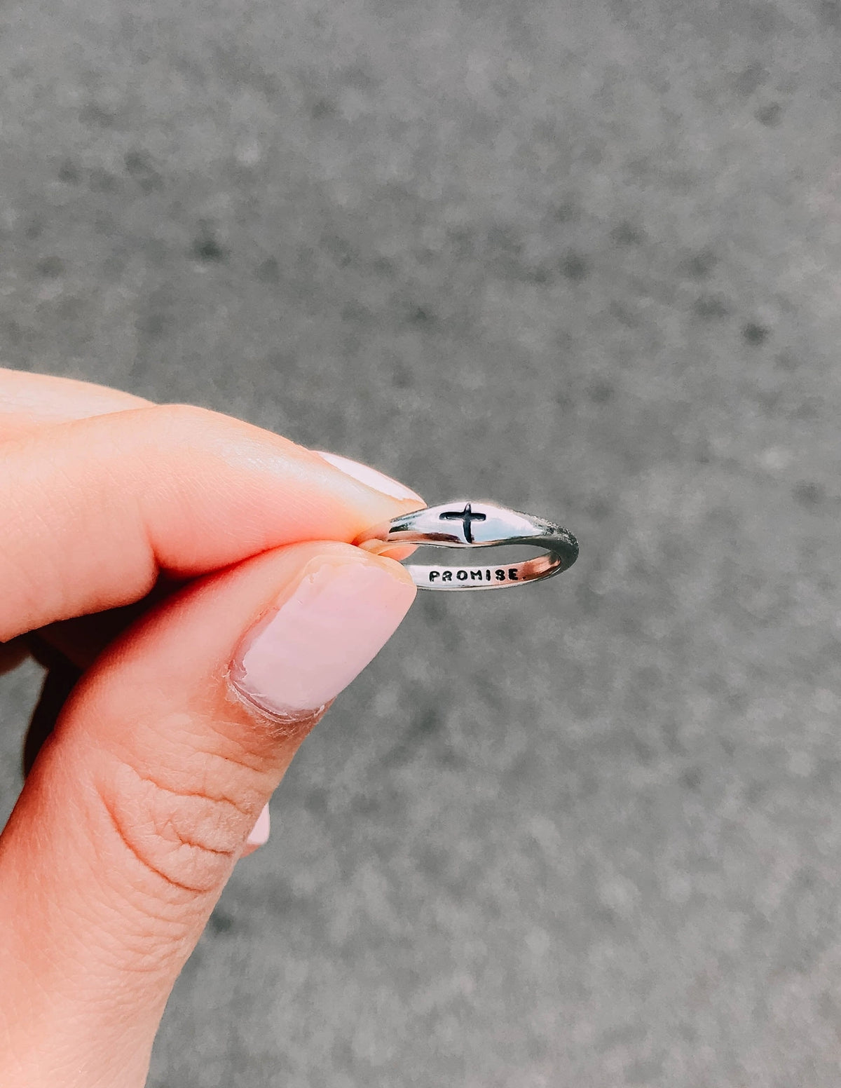 "Promise" Silver-Colored Promise Ring