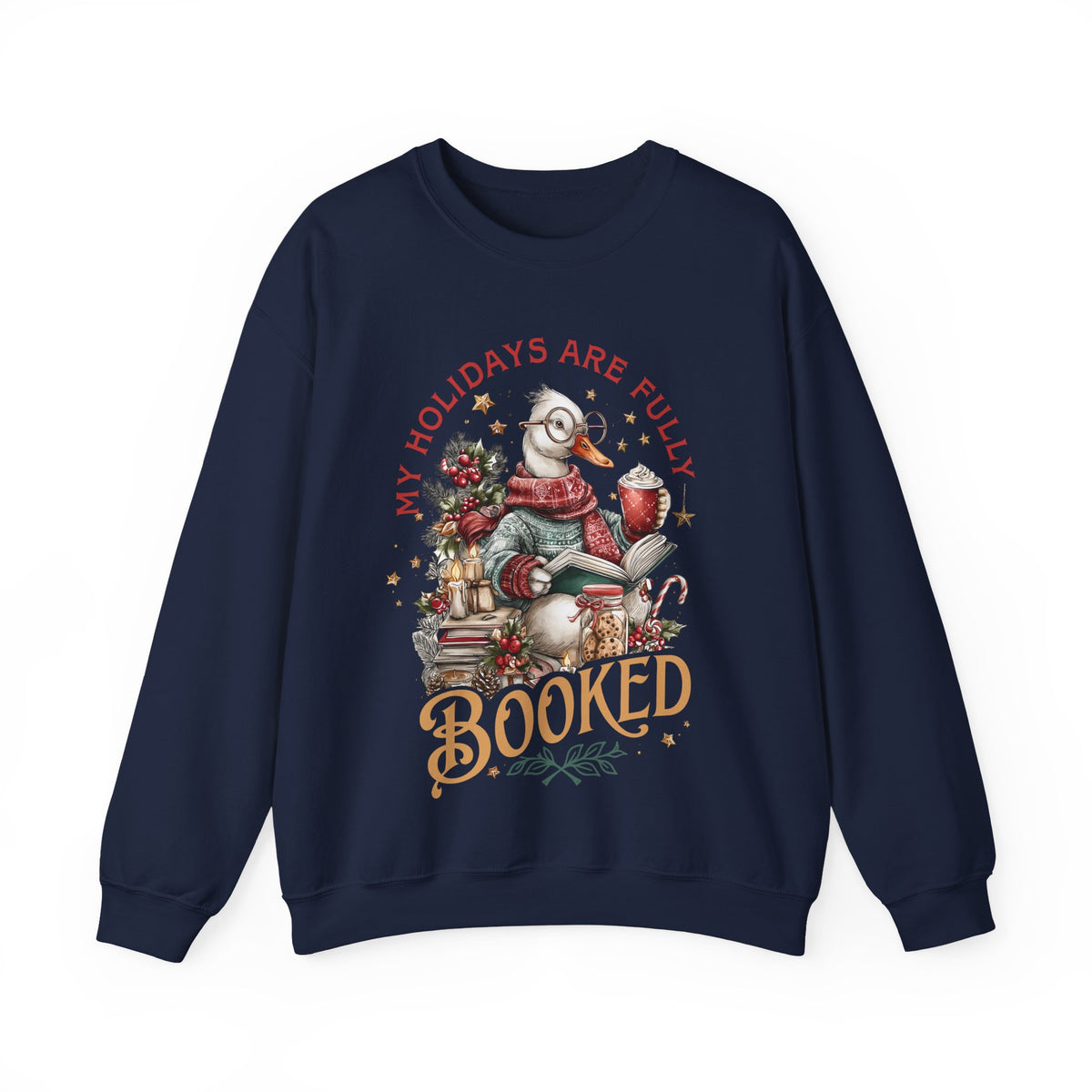 My Holidays are Fluffy and Booked – Gildan Heavy Blend | Trendy Women’s Soft Sweatshirt. Direct to Garment. Printed & Shipped in the USA. Unisex Sizes.