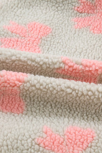 Gray Quarter Zip Pullover w/Pink Bows and Accents