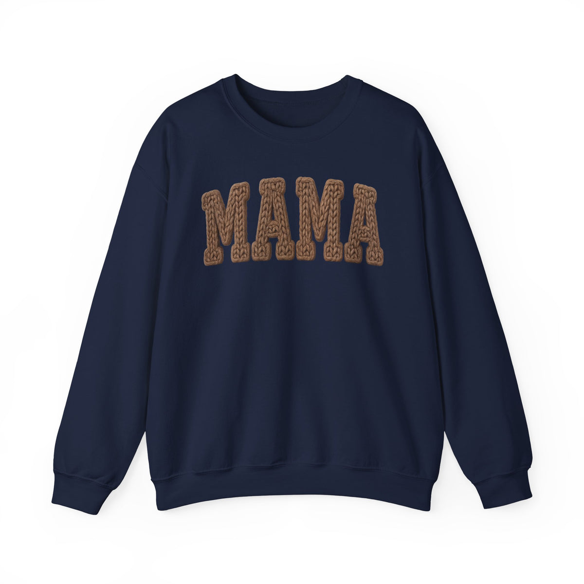 Mama, Faux Knit – Gildan Heavy Blend | Trendy Women’s Soft Sweatshirt. Direct to Garment. Printed & Shipped in the USA. Unisex Sizes.