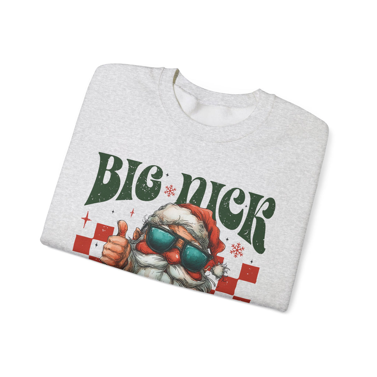 Big Nick Energy - Retro Santa Thumbs Up – Gildan Heavy Blend | Trendy Men's and Women’s Soft Sweatshirt. Direct to Garment. Printed & Shipped in the USA. Unisex Sizes.