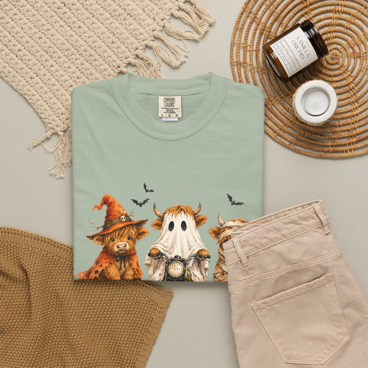 Highland Cows Halloween Costumes - Comfort Colors | Trendy Women's T-Shirt. Direct to Garment. Printed & Shipped in the USA. Unisex Sizes.