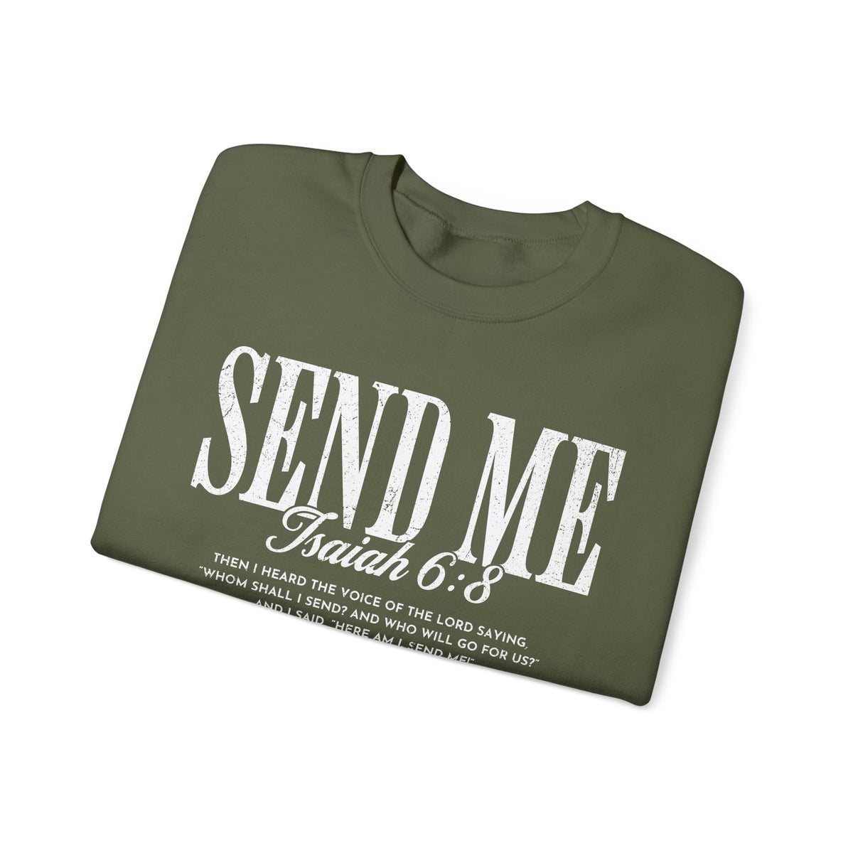 Send Me, Vintage - Faith – Gildan Heavy Blend | Trendy Women’s and Men's Soft Sweatshirt. Direct to Garment. Printed & Shipped in the USA. Unisex Sizes.