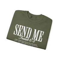 Send Me, Vintage - Faith – Gildan Heavy Blend | Trendy Women’s and Men's Soft Sweatshirt. Direct to Garment. Printed & Shipped in the USA. Unisex Sizes.
